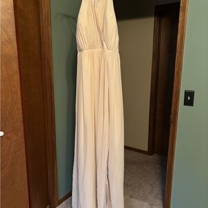 Revelry Soft Cream V-Neck Maxi Dress
